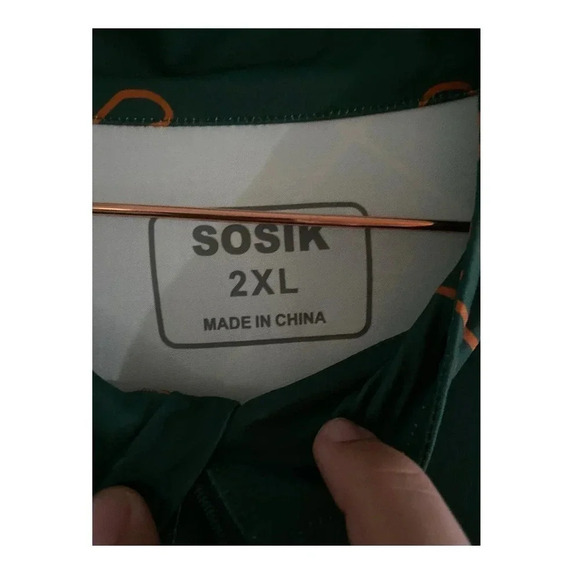 SOSIK Men's Green Sticks Print Half Zip Pullover Sweatshirt Size 2XL - Picture 5 of 6